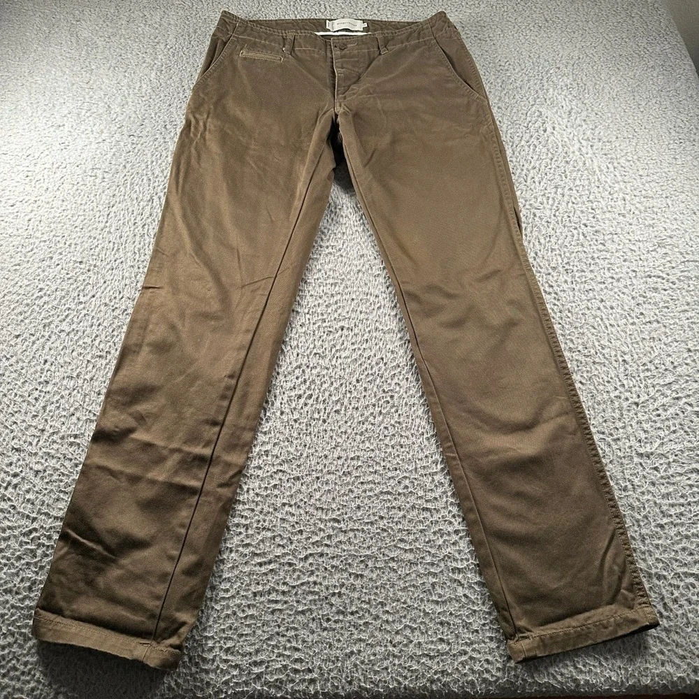 wings+horns Pants Mens 31 Brown Cotton Chino Straight Leg Made in Japan
